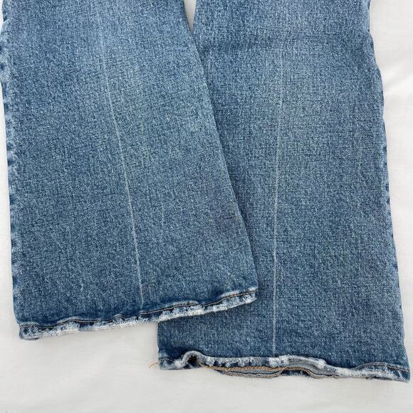 Moussy MVS Flare Leg Light Wash Faded Jeans High Rise Wide Leg Fall Fit Size 24 - Picture 8 of 12